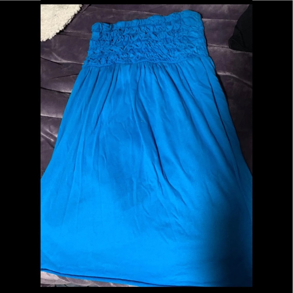 Strapless Blue Swim Cover up